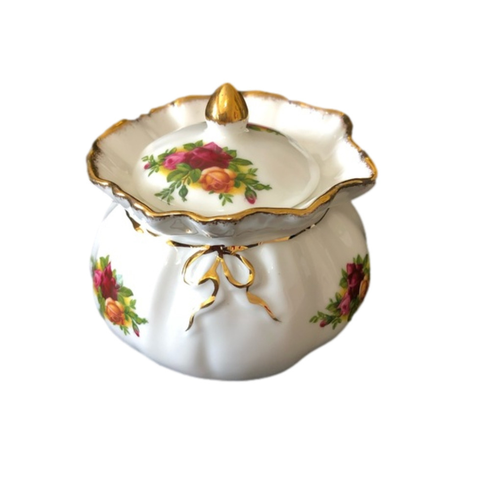 Vintage Royal Albert Old Country Roses Dorothy Jar with Lid